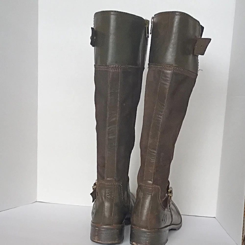 Timberland Brown Leather Tall Boots Size 11 - Picture 6 of 9